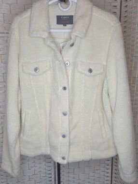 Torrid Cream Sherpa Button-Front Jacket